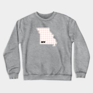 USA States: Missouri (pink plaid) Crewneck Sweatshirt